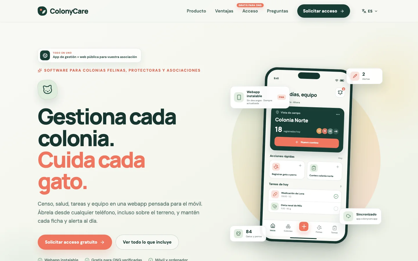 Vista previa del proyecto digital ColonyCare